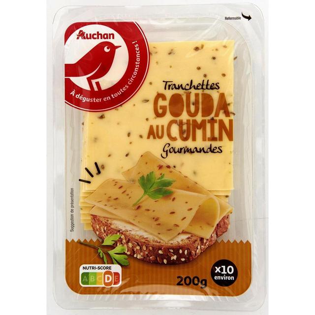 3596710365418 - Auchan - Gouda au cumin en tranche