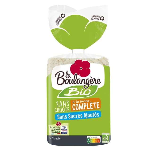 3760049796018 - La Boulangère - Pain de mie bio complet sans croûte
