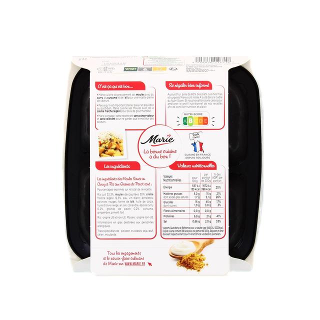 3248830116318 - Marie - Moules sauce au  Curry, Riz aux graines de Pavot