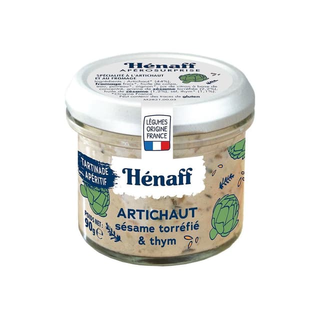 3537580708318 - Henaff - Tartinade apéritif artichaut sésame torréfié et thym en bocal
