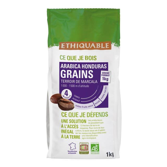 3760091729118 - Ethiquable - Commerce Equitable - Café en grains Bio du Honduras