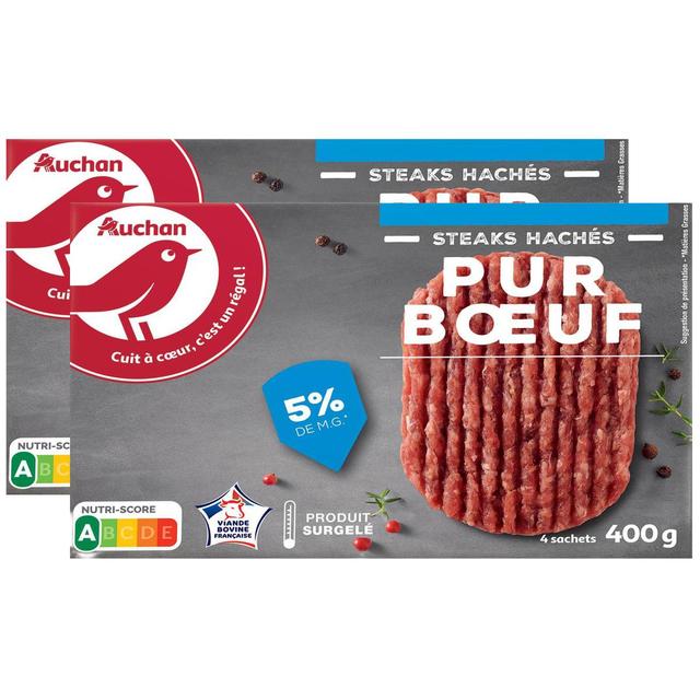 2050000411519 - Auchan - Steak haché pur boeuf 5%mg