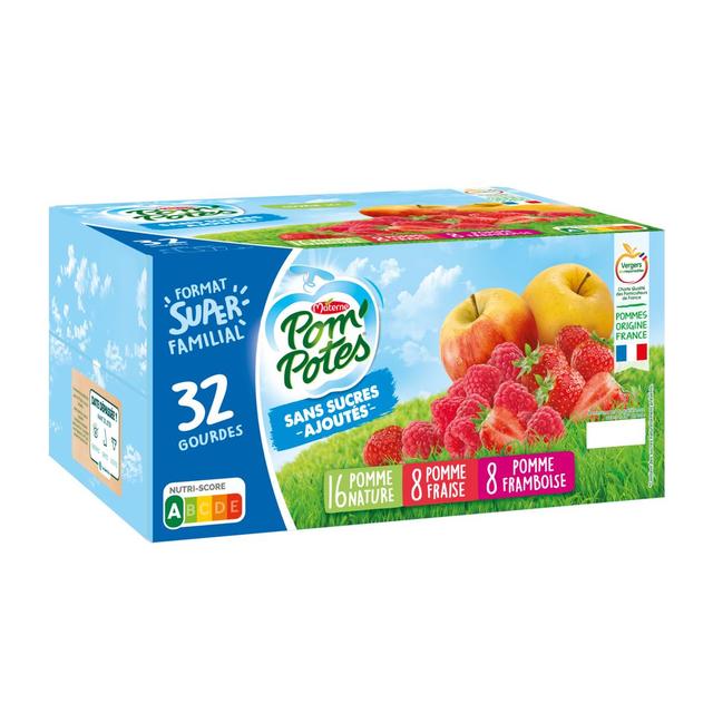 3021762432219 - Pom Potes - Compotes Pomme, Pomme Fraise, Pomme Framboises