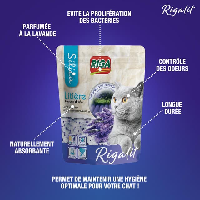 3166780054019 - Riga Rigalit - Litière silice senteur lavande