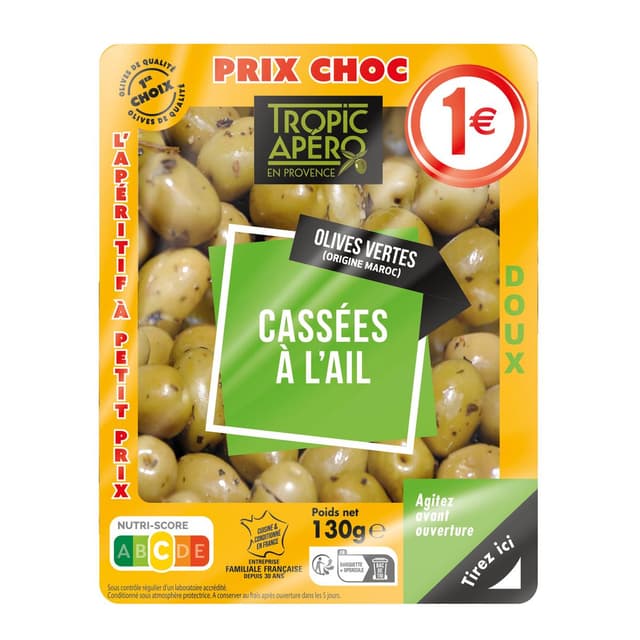 3382510024019 - Tropic Apéro - Olives Vertes Cassées à l'Ail Doux