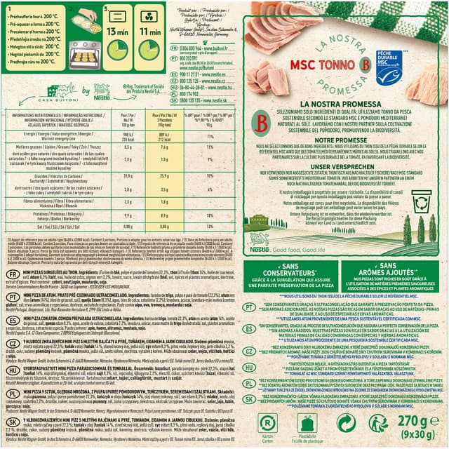 7613031464319 - Buitoni Piccolinis - 9 Mini pizzas au thon 9x30g