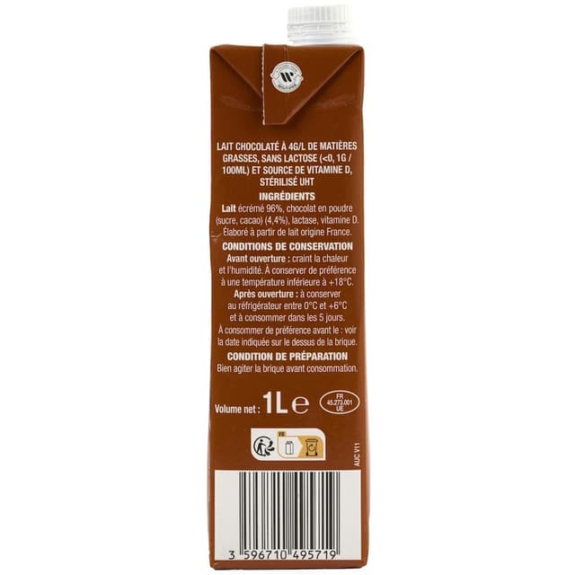 3596710495719 - Auchan - Boisson lactée au chocolat