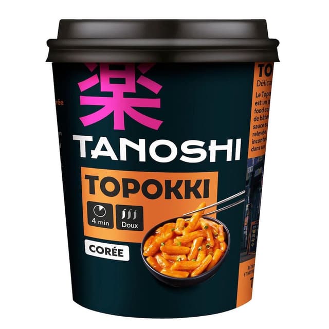 3229820806419 - Tanoshi - Corée - Topokki - Gâteau de riz avec sauce pimentée en cup