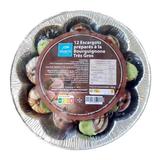 3267180067019 - Gineys - Escargots de Bourgogne Extra Gros