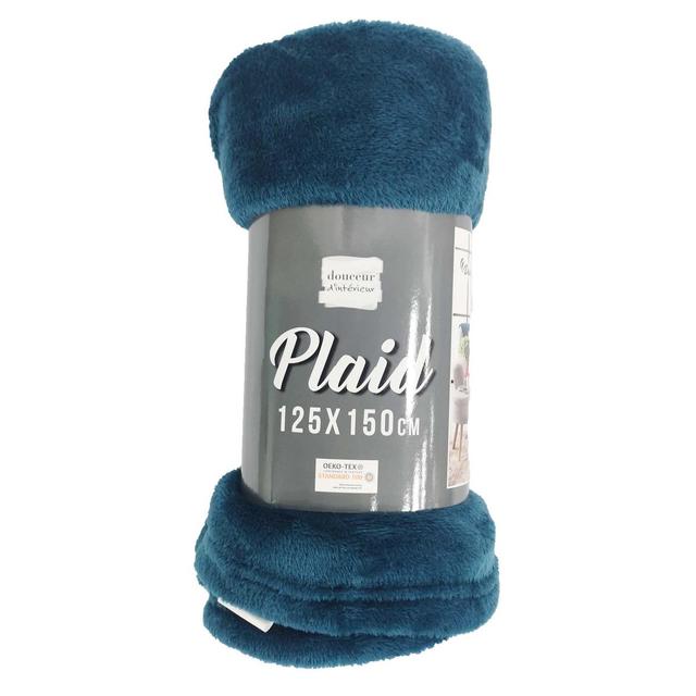 3574386087919 - Douceur D Interieur - Plaid Flanou Bleu