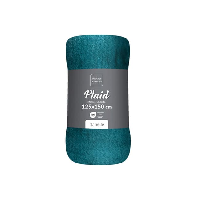 3574386087919 - Douceur D Interieur - Plaid Flanou Bleu
