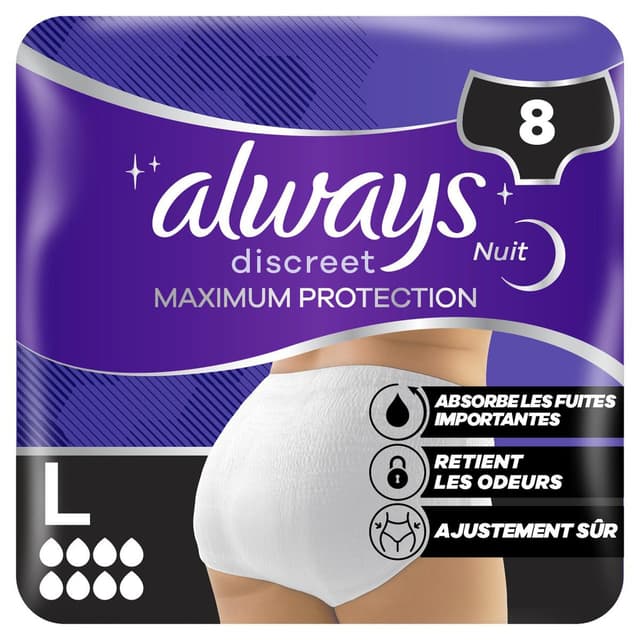 8700216899819 - Always Discreet - Culotte fuite urinaire Nuit taille L