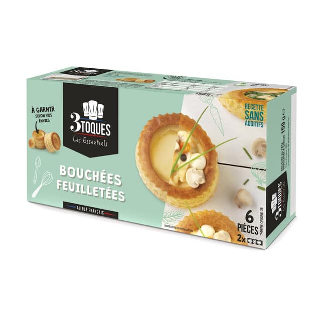 3162150030720 - Les 3 Toques - 6 Bouchées Feuilletées à garnir