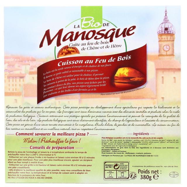 3424600000920 - La Pizza De Manosque - Pizza Bio Jambon Mozzarella cuite au feu de bois de chêne et de hêtre