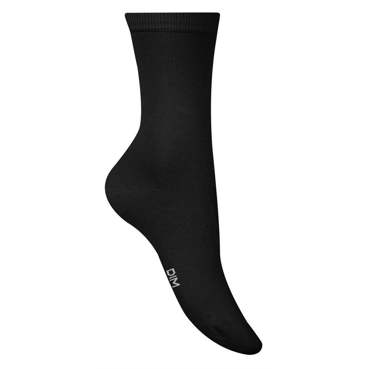 3610860471420 - Dim - Chaussettes noires Femme Pur Coton