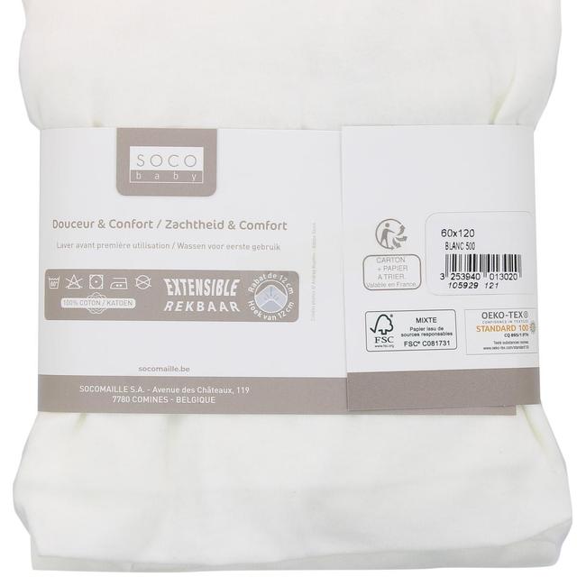 3253940013020 - Socobaby - Drap housse blanc pour bébé