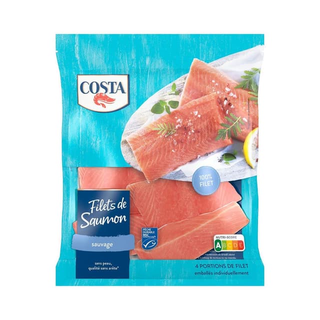 4008467053320 - Costa - Filets de saumon sauvage sans peau MSC