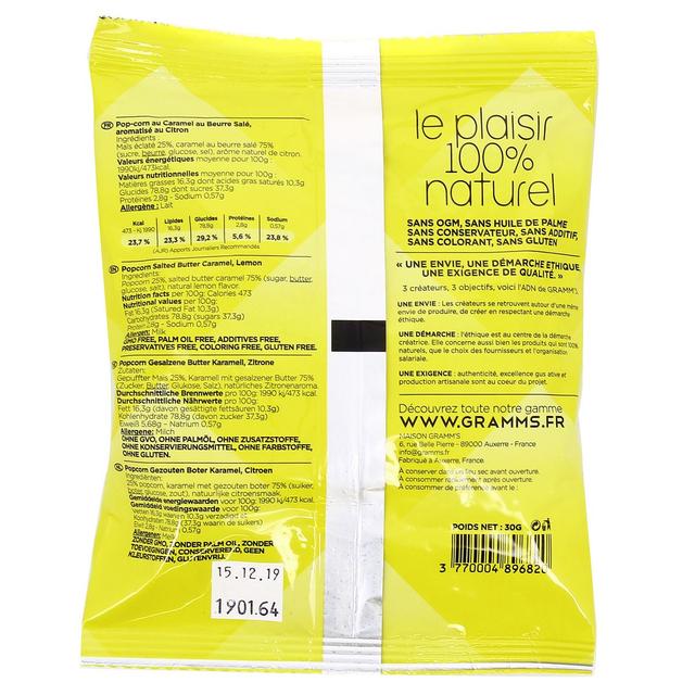 3770004896820 - GRAMM'S - Popcorn poire citron