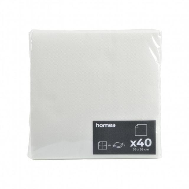 3526780948020 - Homea - Serviette 2 plis 38*38cm blanc