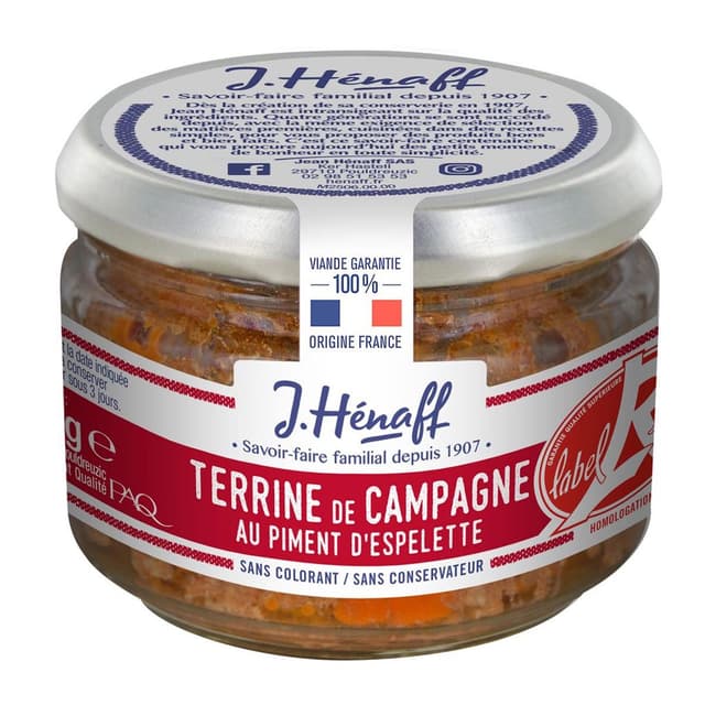 3537580708820 - Henaff - Terrine de Campagne au Piment d'Espelette Label Rouge