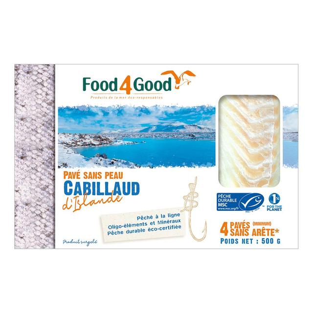 3426434000121 - Food4Good - Pavés de Cabillaud d'Islande MSC sans peau sans arête