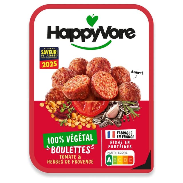 3760324300121 - HappyVore - Boulettes végé à base de pois et de tomate