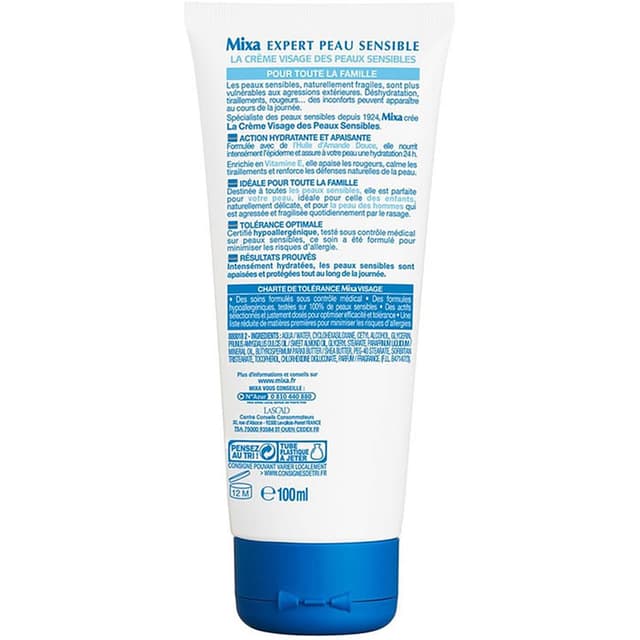 3600550230321 - Mixa - Crème Visage des peaux sensibles Huile d'Amande Douce + Vitamine E