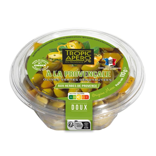 3382510032021 - Tropic Apéro - Olives Vertes Dénoyautées aux Herbes de Provence
