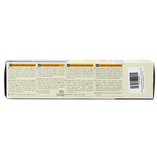 3700211234221 - Gerblé Sans Gluten Sans Lactose - 9 Cookies pépites de chocolat sans gluten et sans lactose