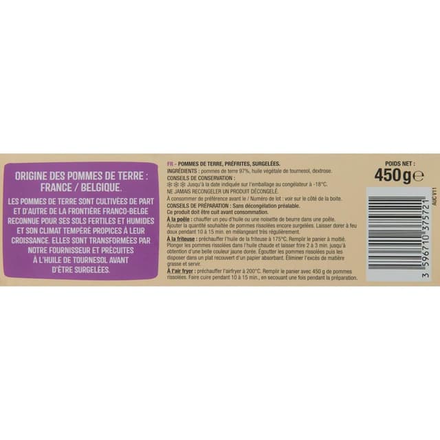 3596710375721 - Auchan - Pommes rissolées