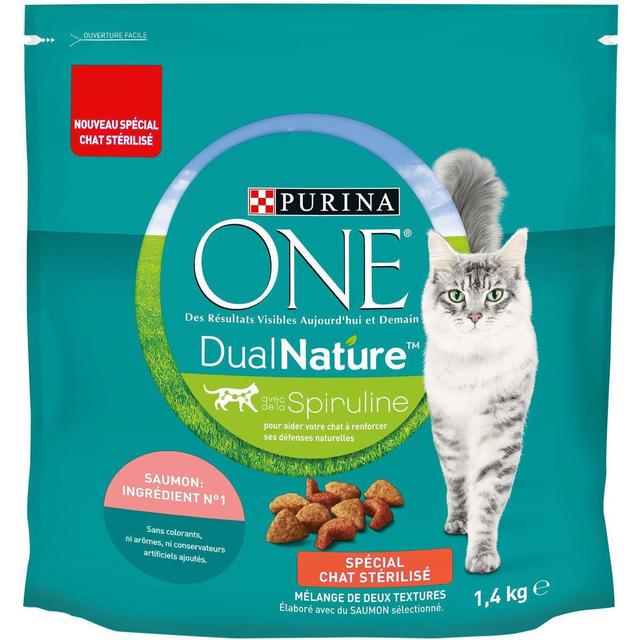 7613036716321 - Purina - One - Croquettes Saumon Spiruline Dual Nature pour Chat Adulte Stérilisé