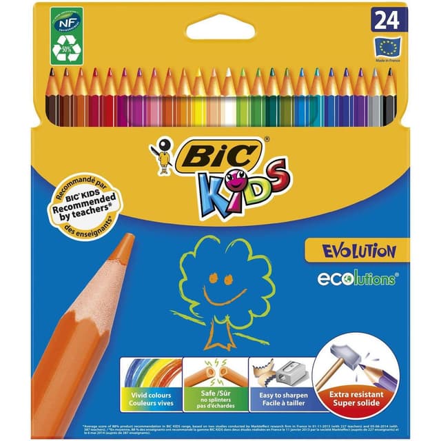 3270220076421 - Bic - Etui de 24 crayons de couleurs