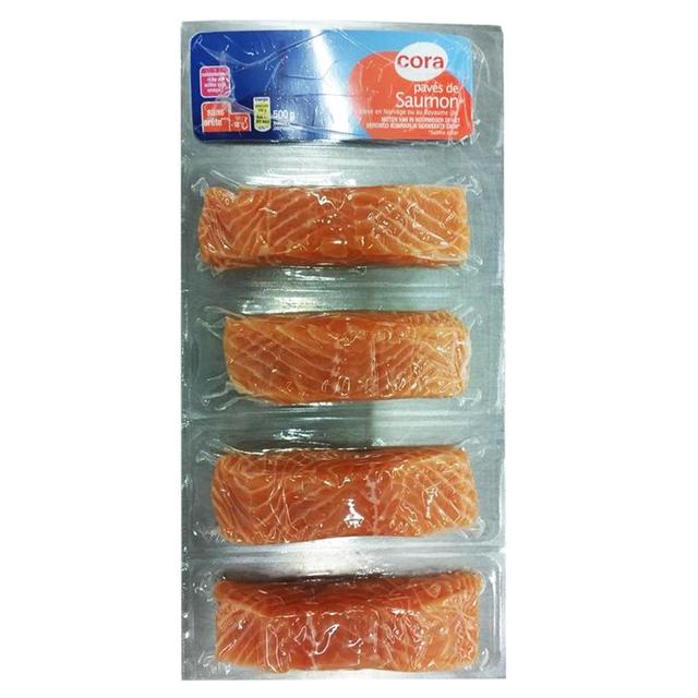 3257985307021 - Cora - 4 pavés de saumon sans arête, sans peau 4x125g