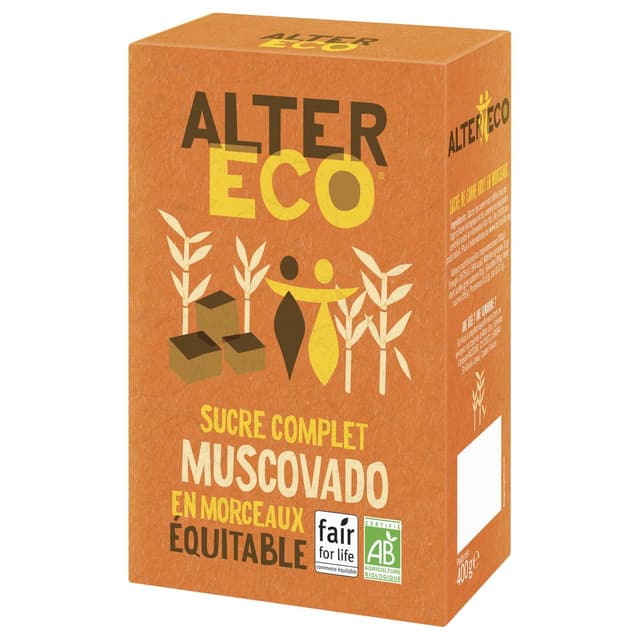3700214618721 - Alter Eco - Commerce Equitable - Sucre Complet Muscovado en morceaux bio des Philippines