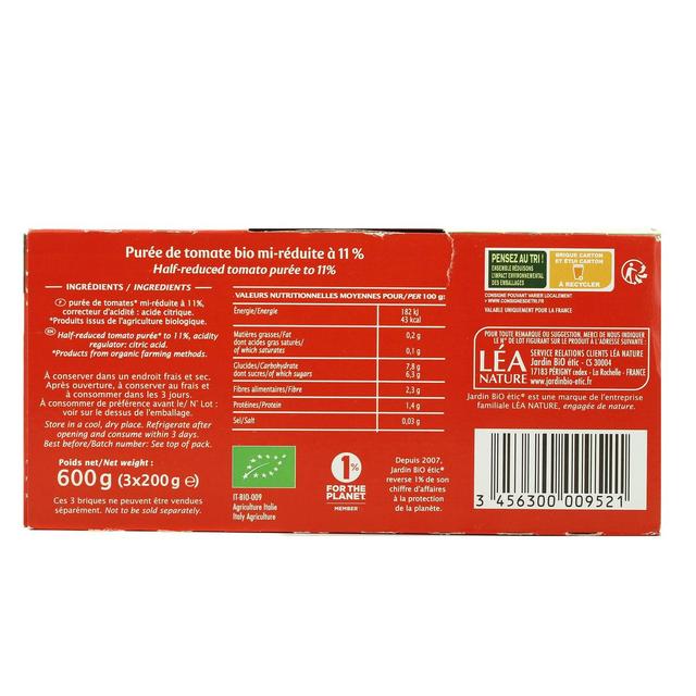 3456300009521 - Jardin Bio Etic - Coulis de Tomate Bio sans sel ajouté