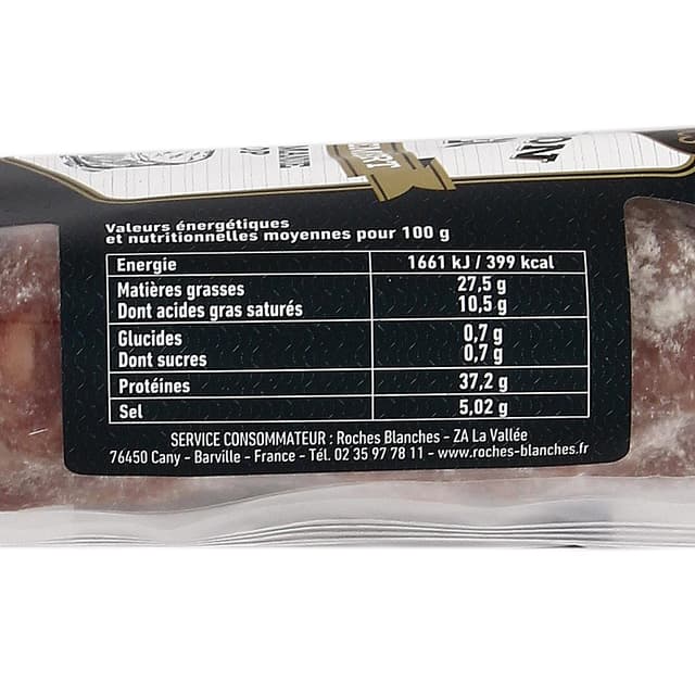 3272550000022 - Les Roches Blanches - Saucisson sec porc normand au camembert de Normandie AOP