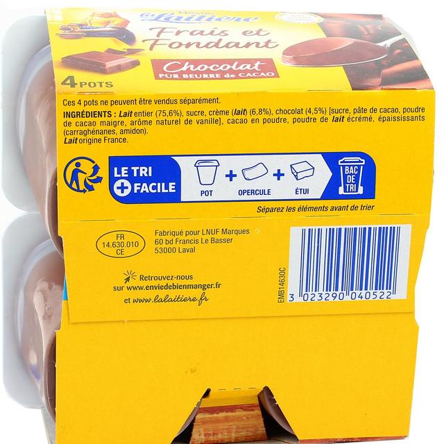 3023290040522 - La laitière - Frais et Fondant Chocolat