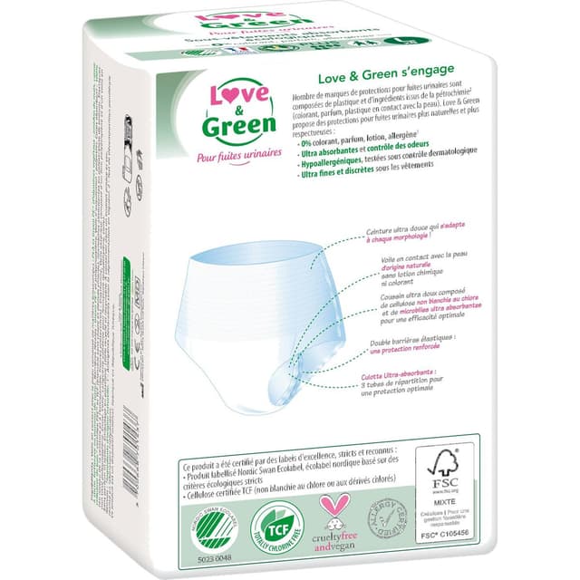 3700668701222 - Love & Green - Culottes fuites urinaires Taille L 