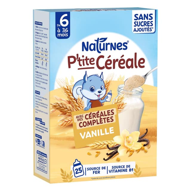 8445291052222 - Naturnes® - P'tite Céréale - Céréales Complètes Saveur Vanille Bébé dès 6 mois
