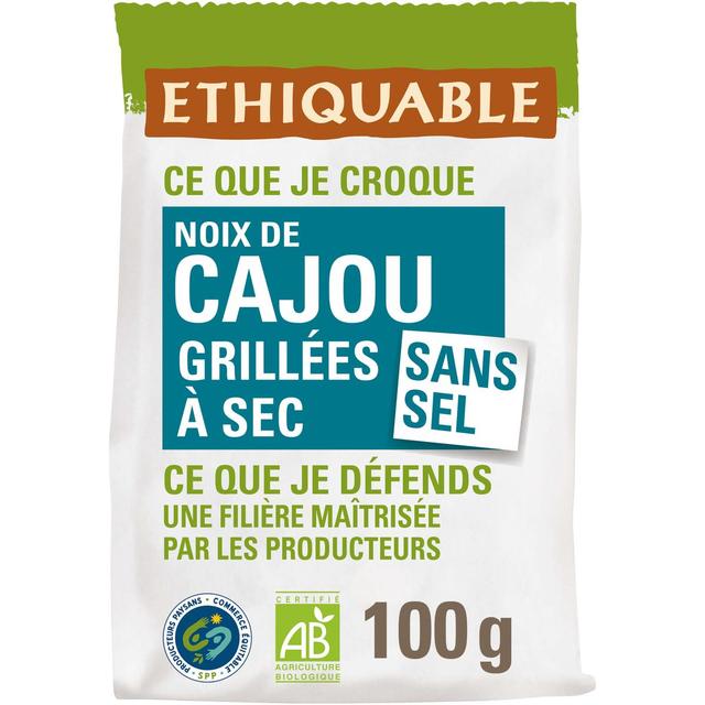 3760091722522 - Ethiquable - Commerce Equitable - Noix de cajou grillées sans sel Bio Burkina Faso Inde Salvador