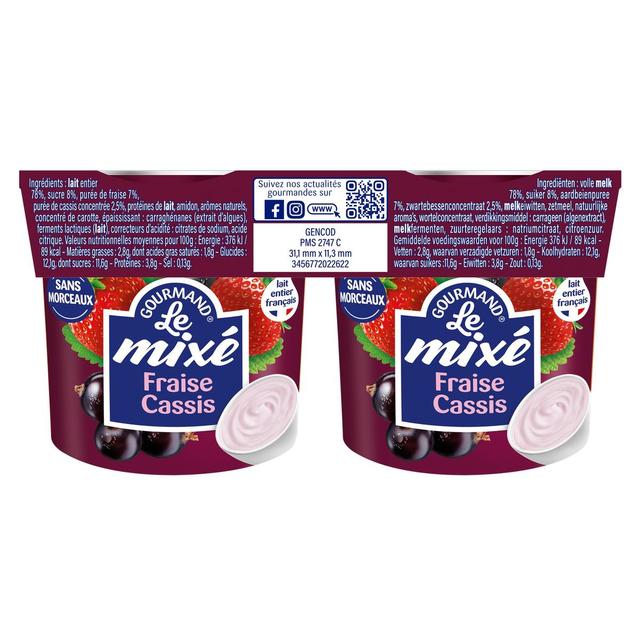 3456772022622 - Mamie Nova - Yaourts mixés fraise cassis