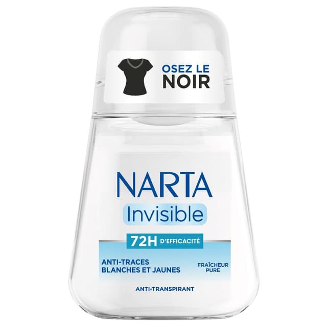 3600551204222 - Narta - Déodorant Bille Invisible 72H Anti-Traces Blanches et Jaunes Fraîcheur Pure