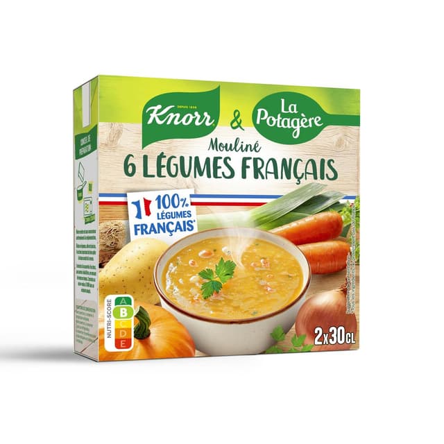 8720182394422 - Knorr & La Potagère - Mouliné de Légumes Français Soupe liquide en brique individuelle