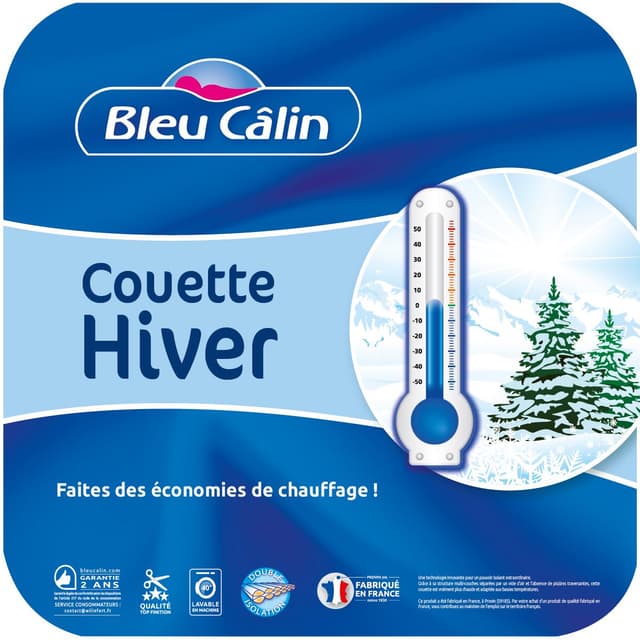 3153633467522 - Bleu calin - Couette microfibre hiver  2 x 250 g/m²