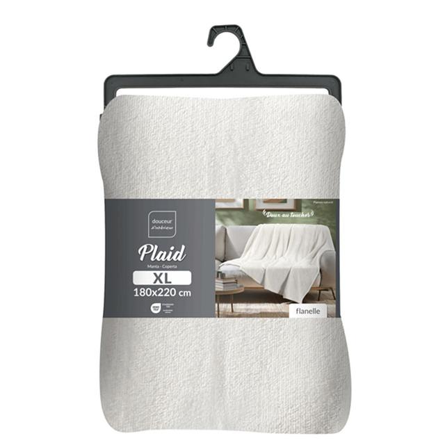 3574386088022 - Douceur D Interieur - Plaid Flanelle unie Flanou naturel