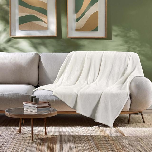 3574386088022 - Douceur D Interieur - Plaid Flanelle unie Flanou naturel