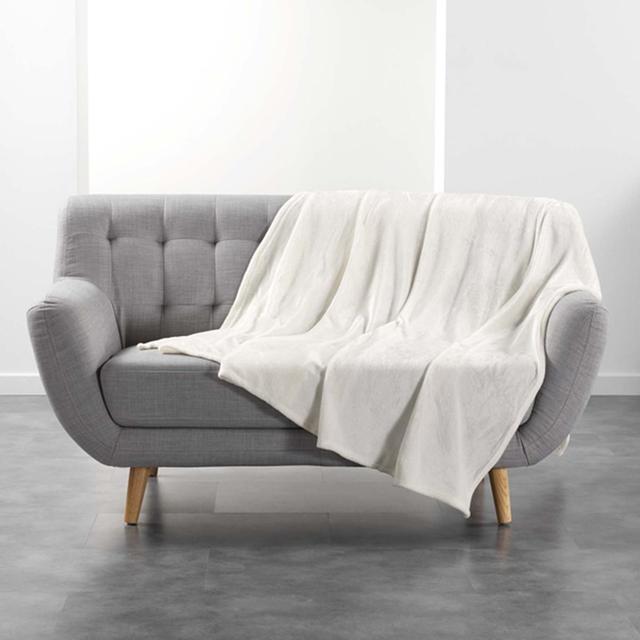 3574386088022 - Douceur D Interieur - Plaid Flanelle unie Flanou naturel