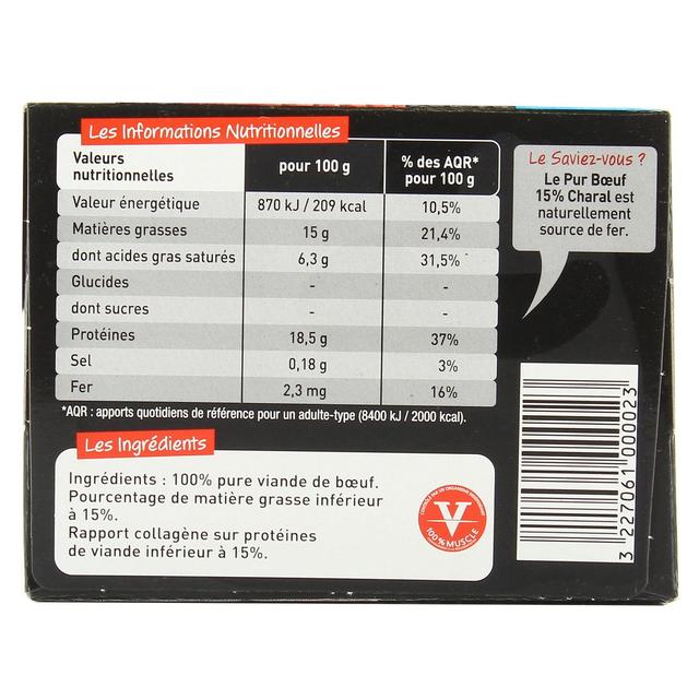 3227061000023 - Charal - Steaks hachés pur boeuf 15%mg