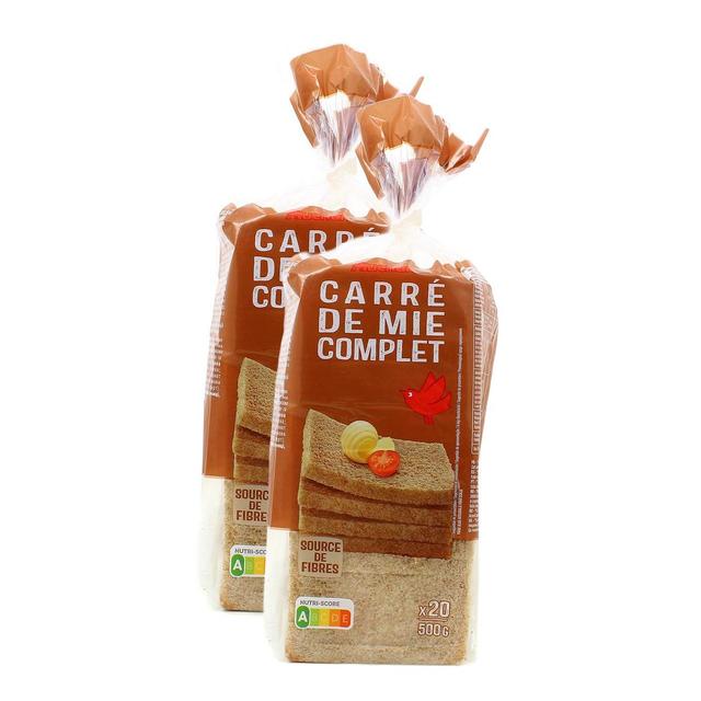 2050000410123 - Auchan - Pain de Mie Complet Sans Croûte Sans Huile de Palme