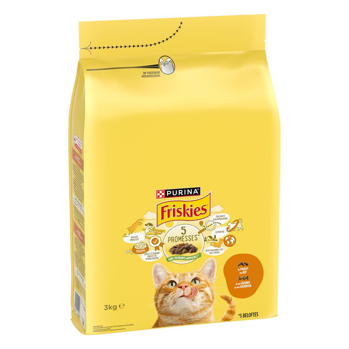 8445290950123 - Purina - Friskies - Croquettes Poulet et Légumes pour Chat Adulte